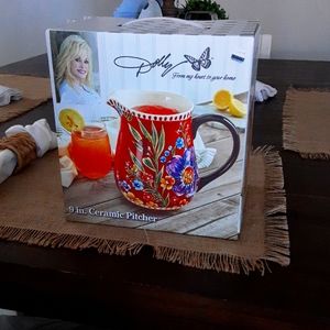 Brand New 9 in. Ceramic Pitcher Mixed flower Color